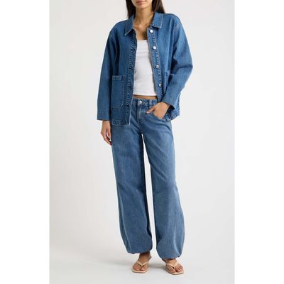Fade Out Loud Fade Out Loud Patch Pocket Denim Shacket