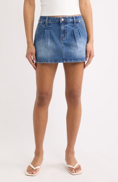 Fade Out Loud Fade Out Loud Pleated Denim Miniskirt