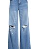 Fade Out Loud Fade Out Loud Ripped Low Rise Wide Leg Jeans - 5