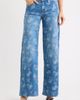 Fade Out Loud Fade Out Loud Rose Jacquard Studded Low Rise Wide Leg Jeans - 1