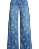 Fade Out Loud Fade Out Loud Rose Jacquard Studded Low Rise Wide Leg Jeans - 5