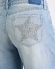 Fade Out Loud Fade Out Loud Star Studded Low Rise Wide Leg Jeans - 4