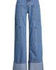 Fade Out Loud Fade Out Loud Striped Jacquard Wide Leg Cargo Jeans - 5