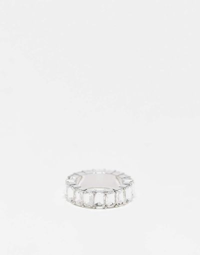 FADED FUTURE Faded Future baguette band ring in silver