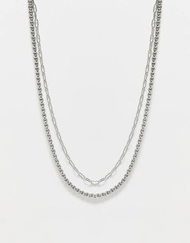 FADED FUTURE Faded Future chain combination necklace in silver