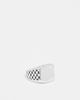 FADED FUTURE Faded Future checkerboard detail signet ring in silver - 1