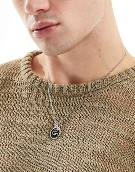 FADED FUTURE Faded Future double coin pendant necklace in silver