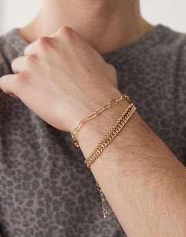 FADED FUTURE Faded Future pack of 3 chain bracelet in gold