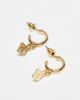 FADED FUTURE Faded Future pack of 3 charm earrings with rhinestones in gold - 2