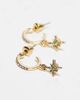 FADED FUTURE Faded Future pack of 3 charm earrings with rhinestones in gold - 3