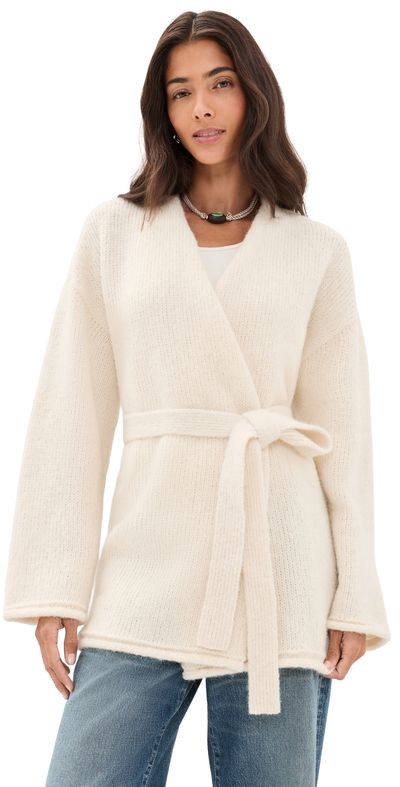 Faherty Faherty Apres Alpaca Wrap Cardigan Cream