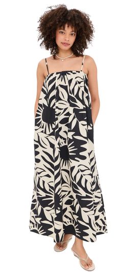 Faherty Faherty Coastal Poplin Kaua Dress Garden Sonata
