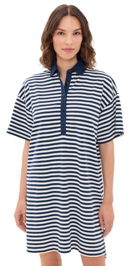 Faherty Faherty Cotton Knit Dress Shadow Bay Stripe