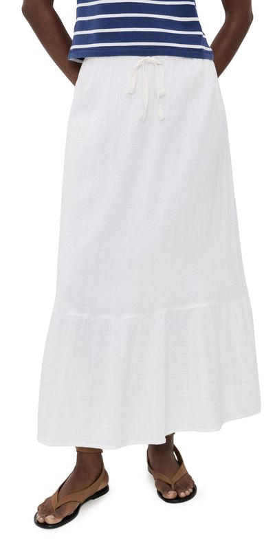 Faherty Faherty Dune Cotton Gauze Rees Skirt White
