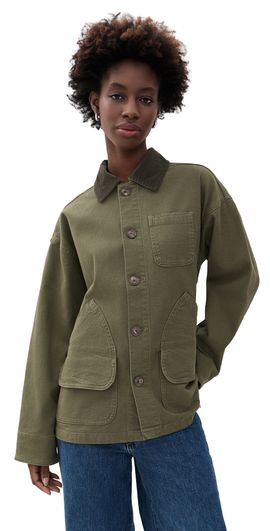 Faherty Faherty Sunwashed Canvas Barn Jacket Olive Night