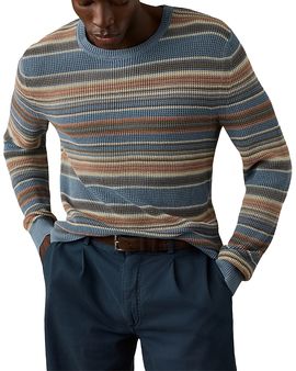 Faherty Faherty Sunwashed Cotton Stripe Crewneck Sweater