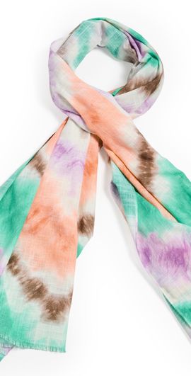 Faherty Faherty Tie Dye Printed Oblong Scarf Egret Multi One