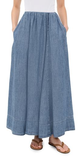 Faherty Faherty Tried & True Chambray Nera Skirt River Mist Wash