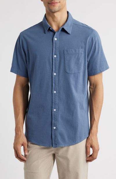 Fair Harbor Fair Harbor Saltaire Organic Cotton Knit Short Sleeve Button-Up Shirt