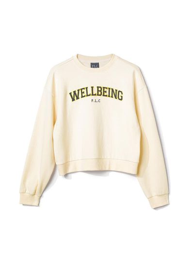 FAIRLIAR CLUB Drop Shoulder Cropped Cotton Sweatshirt [YELLOW]