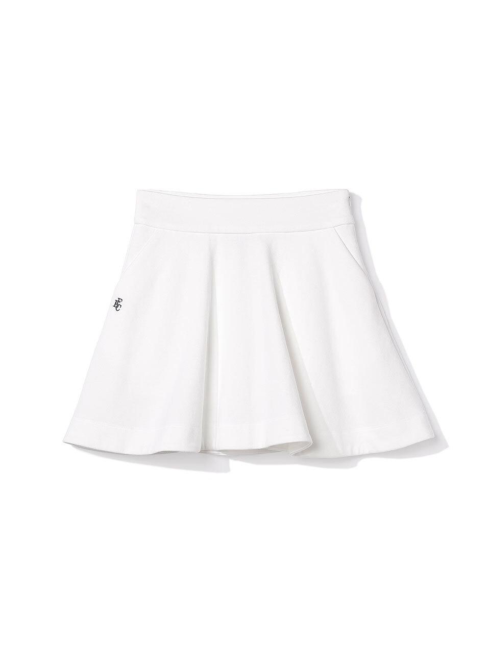 FAIRLIAR CLUB High-Waisted Flare Cotton Skirt [WHITE]