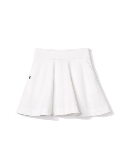 FAIRLIAR CLUB High-Waisted Flare Cotton Skirt [WHITE]