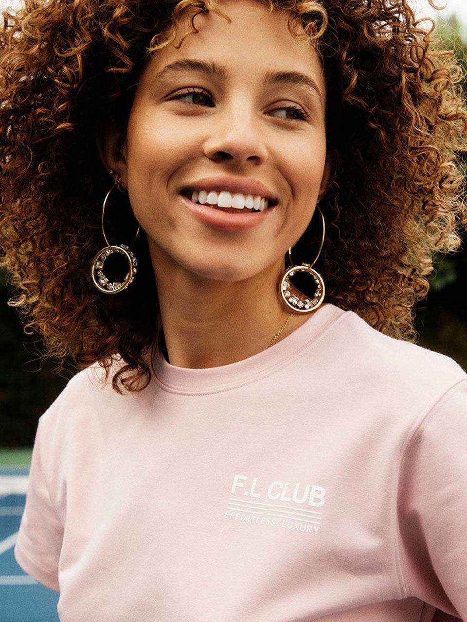 FAIRLIAR CLUB Lightweight Cotton Blend Relaxed Fit T-Shirt [PALE PINK]
