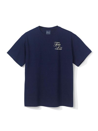 FAIRLIAR CLUB Oversized Lettering Logo Cotton T-shirt [NAVY]