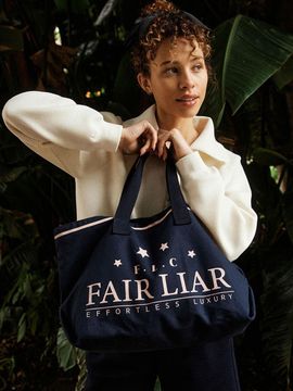 FAIRLIAR CLUB Star Canvas Premium Tote Bag [NAVY]