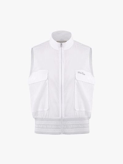 FAIRLIAR GOLF Big Pocket Lightweight Nylon Zip-up Vest [Beige]