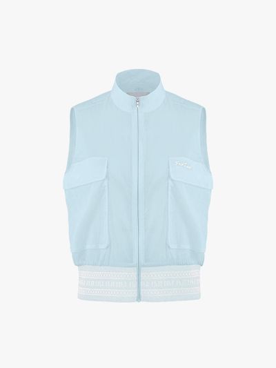 FAIRLIAR GOLF Big Pocket Nylon Relaxed Fit Vest [GREEN]