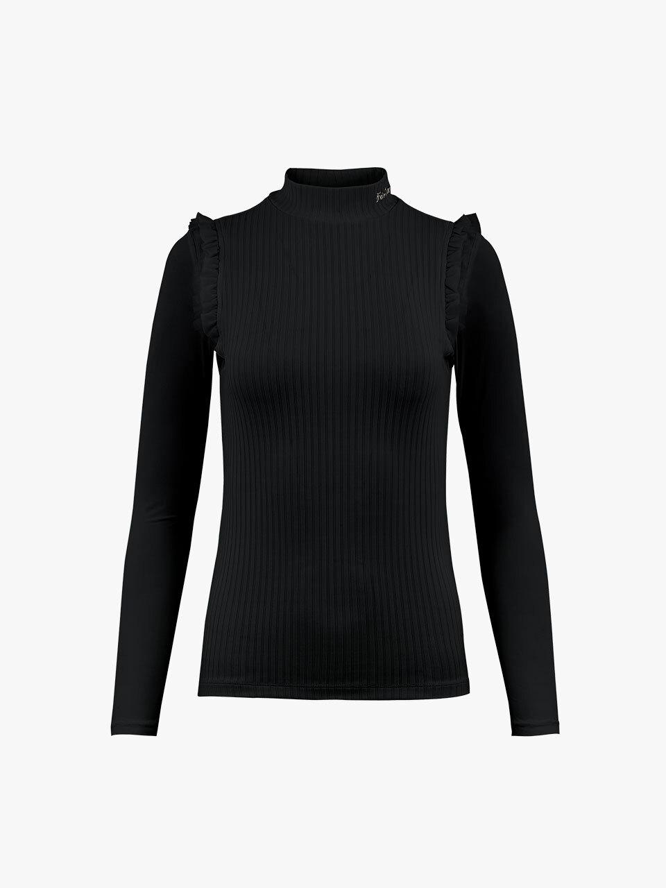 FAIRLIAR GOLF Cooling Slim Fit Ruffle T-shirt [Black]