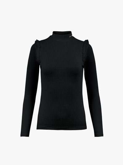 FAIRLIAR GOLF Cooling Slim Fit Ruffle T-shirt [Black]