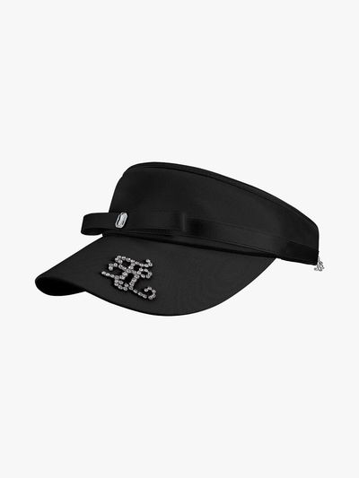 FAIRLIAR GOLF Crystal Logo Decorated Adjustable Visor [Black]
