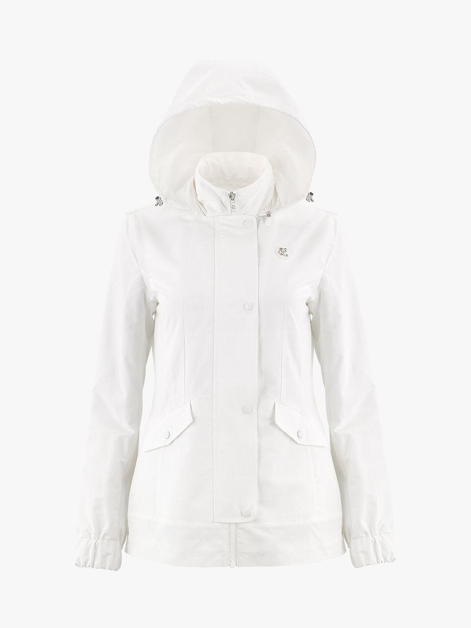 FAIRLIAR GOLF Detachable Hood Pleated Back Japanese Polyester Jumper [Beige]