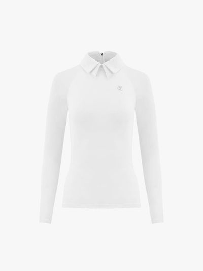 FAIRLIAR GOLF Dot Sheer Collar Cooling Slim Fit T-shirt [Beige]