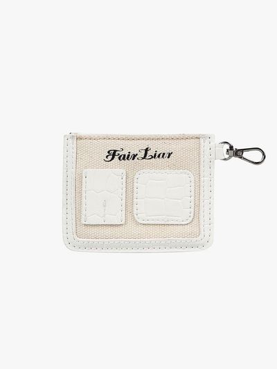 FAIRLIAR GOLF Embossed Detachable Cotton Name Tag Pin [Beige]