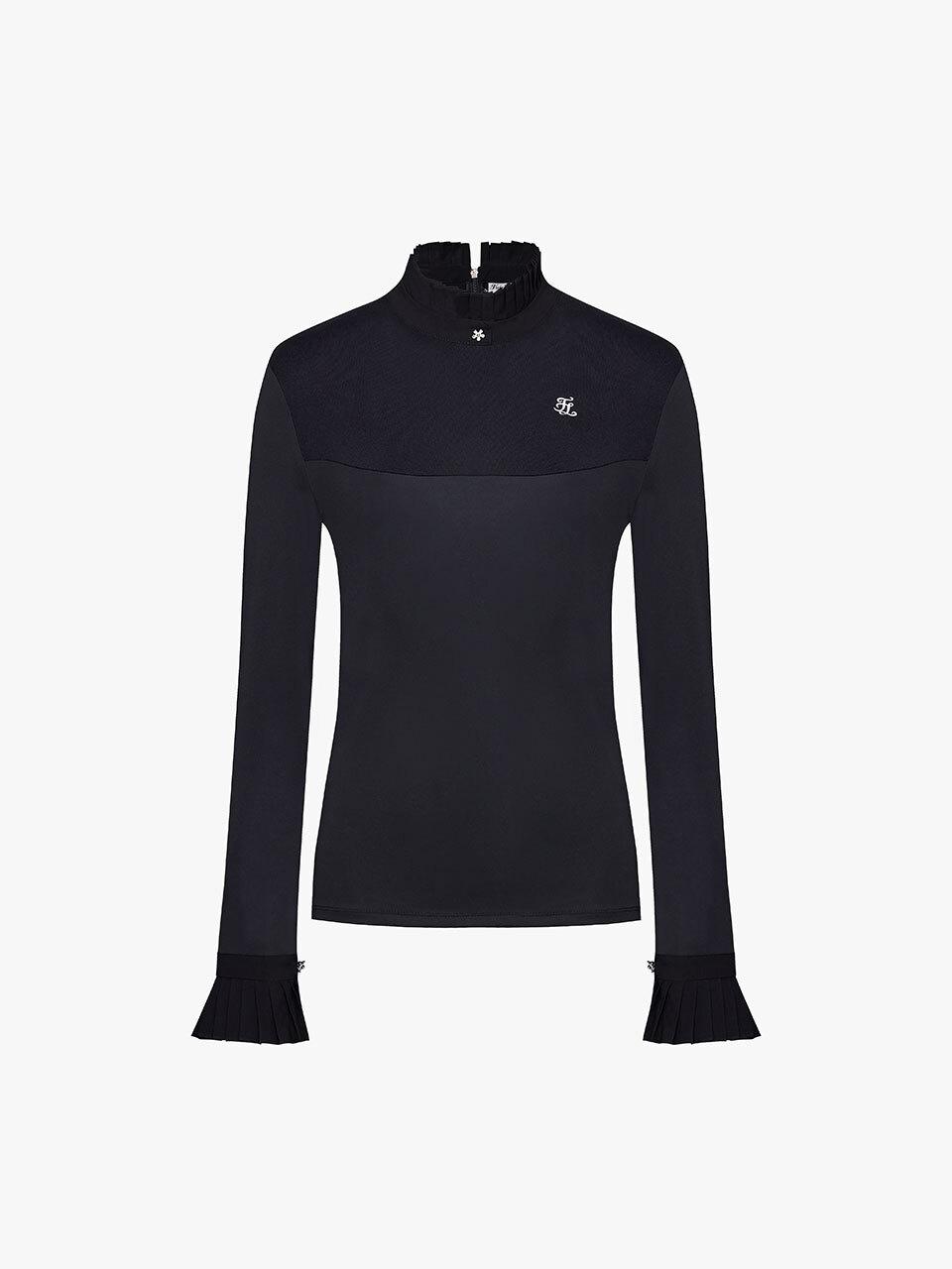 FAIRLIAR GOLF Frilled Windproof Layered T-shirt [Black]
