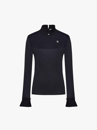 FAIRLIAR GOLF Frilled Windproof Layered T-shirt [Black]