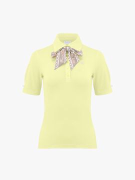 FAIRLIAR GOLF Gingham Slim Fit Pearl Button T-shirt [Yellow]