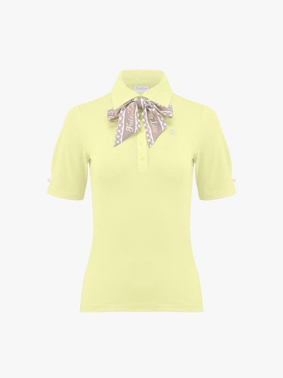 FAIRLIAR GOLF Gingham Slim Fit Pearl Button T-shirt [Yellow]