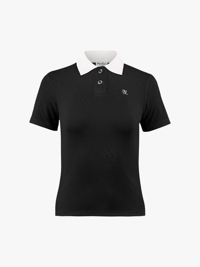 FAIRLIAR GOLF Jacquard Collar Slim Fit T-shirt [Black]
