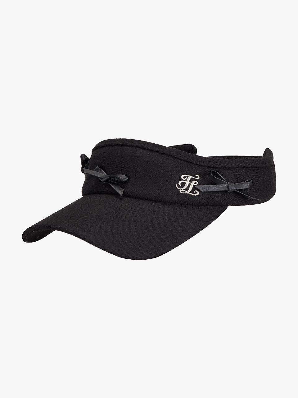 FAIRLIAR GOLF Leather Wool-blend Adjustable Visor [Black]