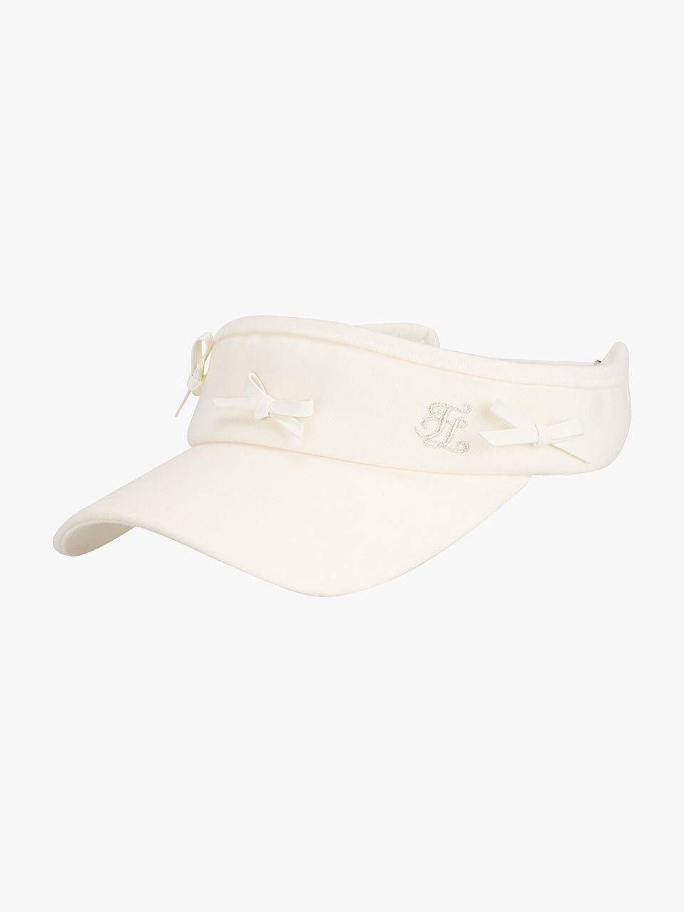 FAIRLIAR GOLF Leather Wool Adjustable Ribbon Visor [Cream]