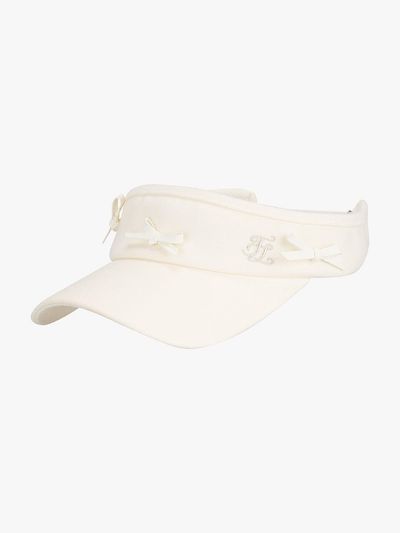 FAIRLIAR GOLF Leather Wool Adjustable Ribbon Visor [Cream]