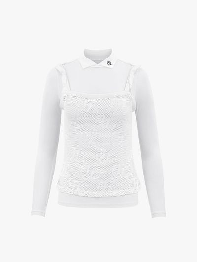 FAIRLIAR GOLF Logo Mesh Cooling Performance T-shirt [Beige]
