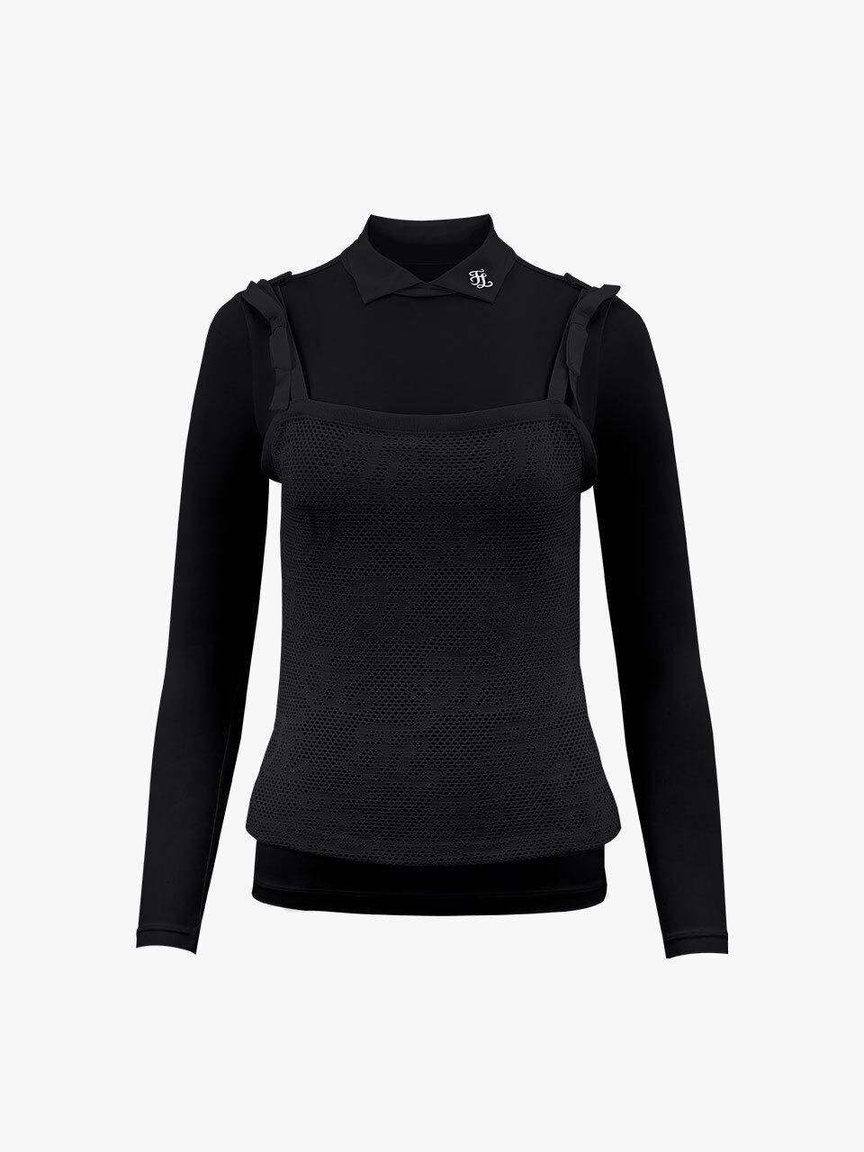FAIRLIAR GOLF Logo Mesh Cooling Performance T-shirt [Black]