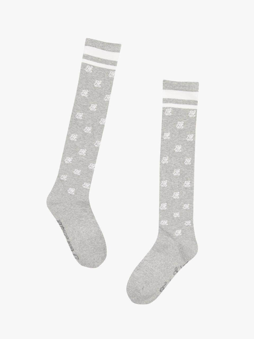 FAIRLIAR GOLF Logo Pattern Knee-High Moisture-Wicking Socks [Grey]