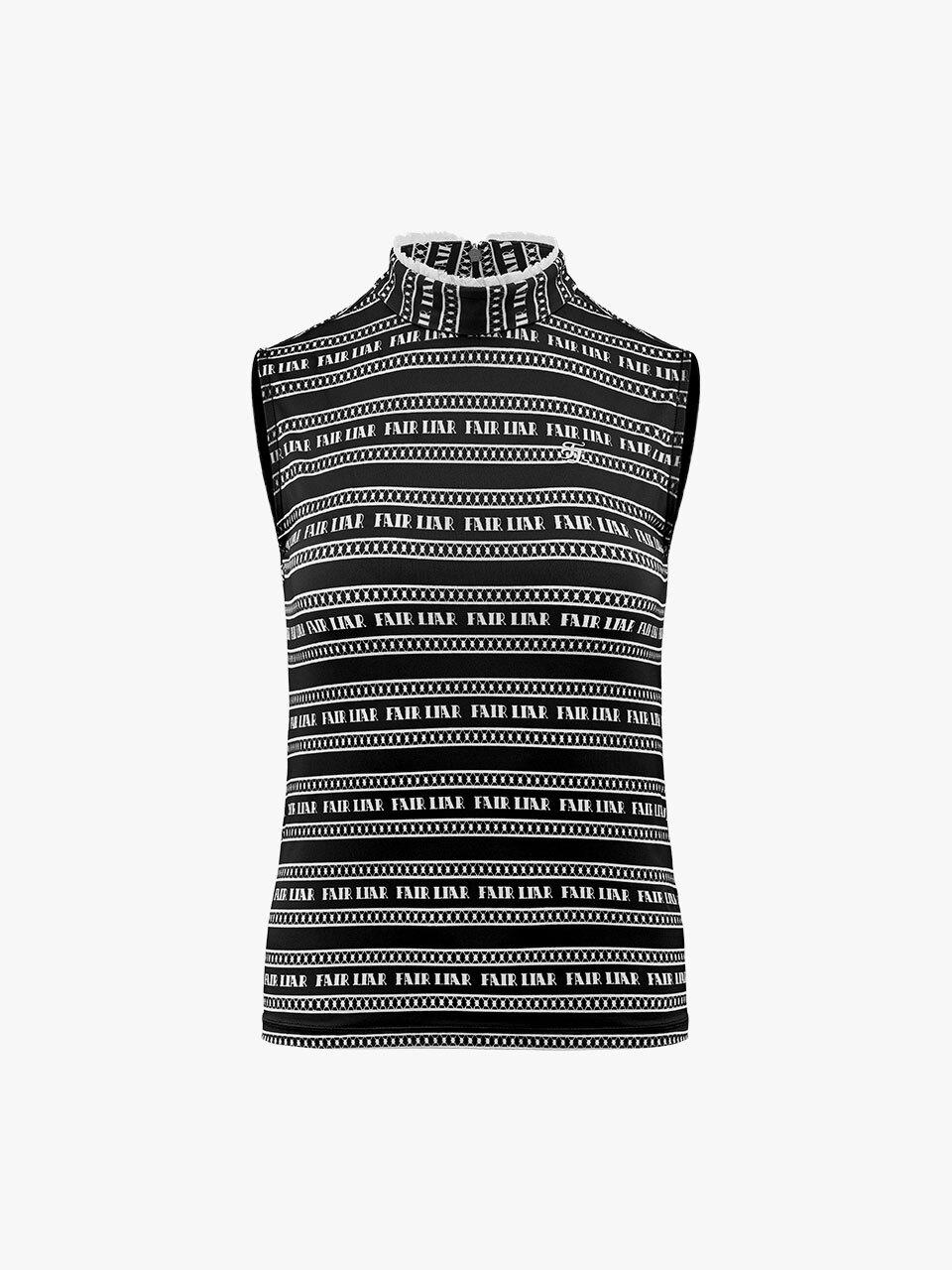 FAIRLIAR GOLF Logo Pattern Sleeveless Slim Fit T-shirt [Black]