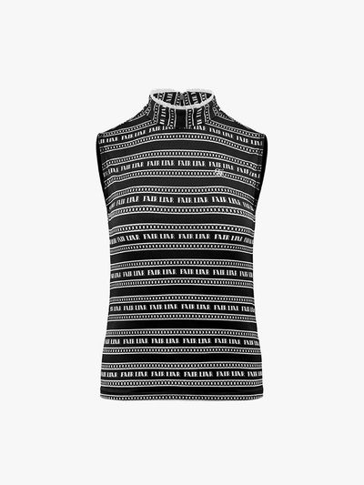 FAIRLIAR GOLF Logo Pattern Sleeveless Slim Fit T-shirt [Black]